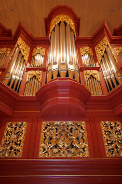 Pipe organ at ASU, woodcarving artist Jude Fritts